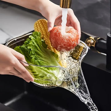 Transparent & Grey Kitchen Sink Drain Basket
